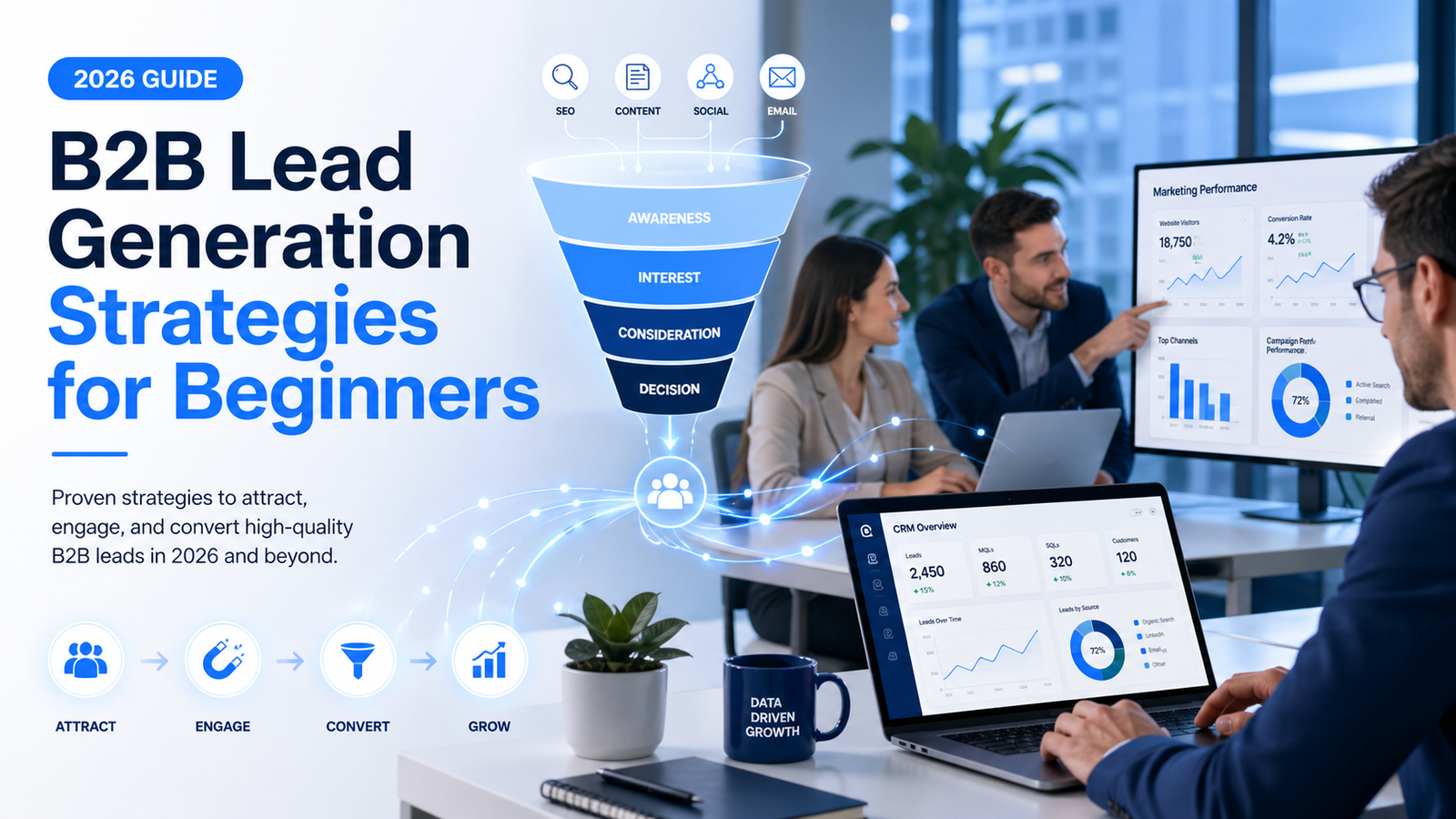 b2b lead generation strategy concept